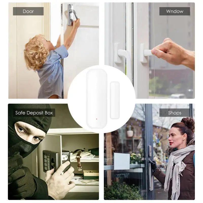 Aubess Tuya WiFi Smart Door Sensor Smart Home Door Open/Closed Detectors Window Sensor SmartLife Works With Google Home Alexa - The Upgraded Inc