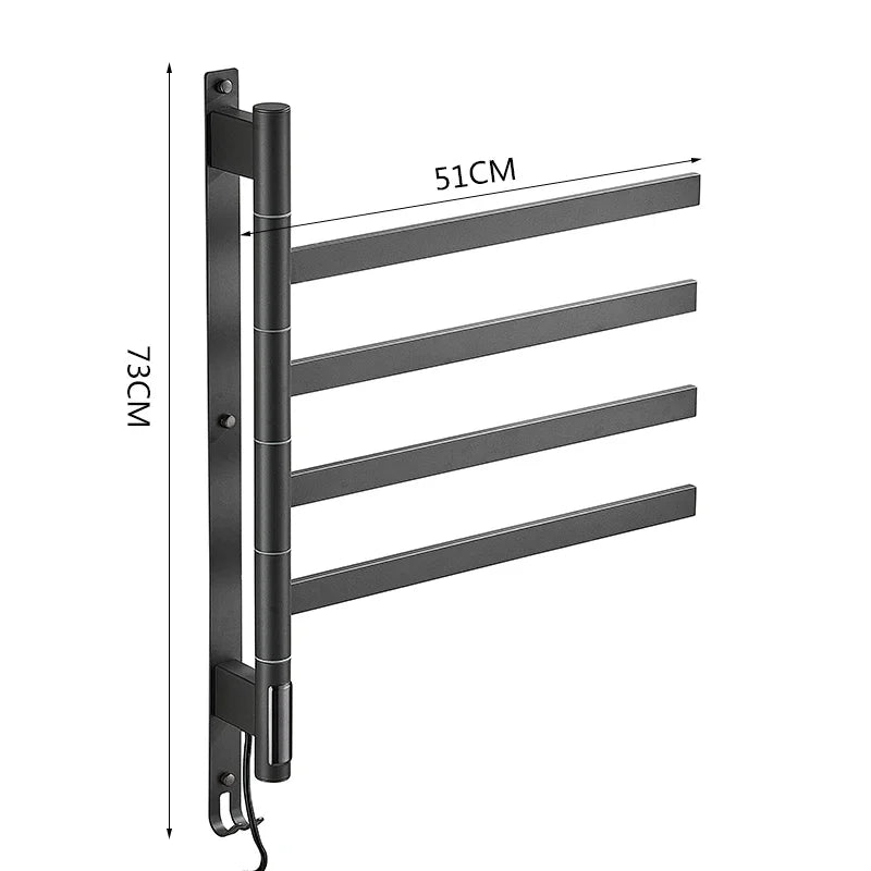 Black/White/Gray Electric Heating Towel Rack Heat Dry Bathroom ,Bathroom Touch Display,Rotatable - The Upgraded Inc