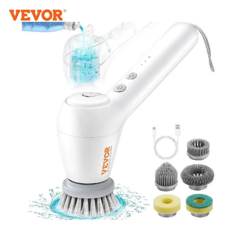 VEVOR Electric Spin Scrubber Cordless Electric Cleaning Brush Portable Scrubber with Replaceable Brush Heads Home Cleaning Tool - The Upgraded Inc