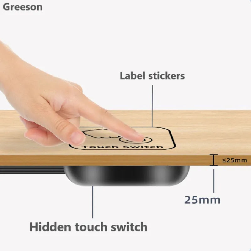 Ultra thin penetrating touch switch DC12V 24V 60W LED touch sensor for hidden on the back of wooden furniture acrylic stone - The Upgraded Inc