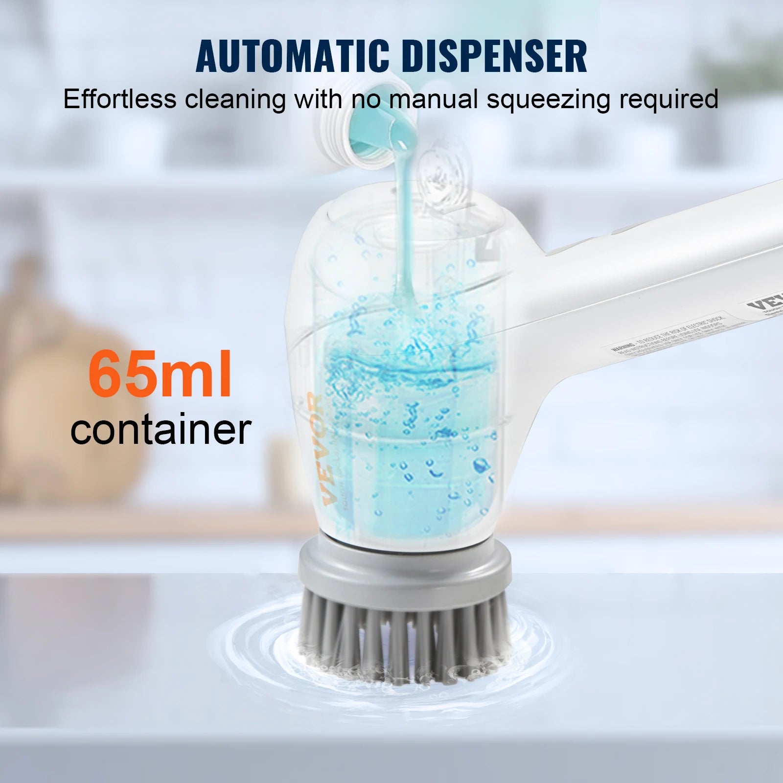 VEVOR Electric Spin Scrubber Cordless Electric Cleaning Brush Portable Scrubber with Replaceable Brush Heads Home Cleaning Tool - The Upgraded Inc