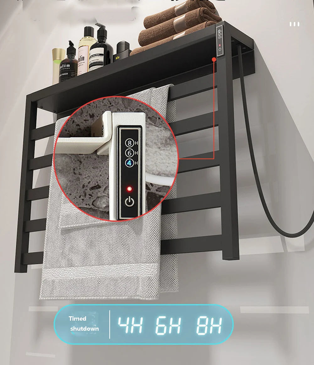 Electric Heating Towel Rack Heat Dry Bathroom Towel Wall Mounted Constant temperature heated towel rails for bathrooms electric - The Upgraded Inc